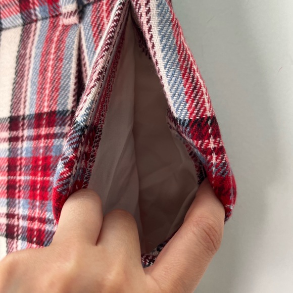 New J. Crew Nello Gori Wool Fully Lined Red Plaid Pants - Picture 8 of 13